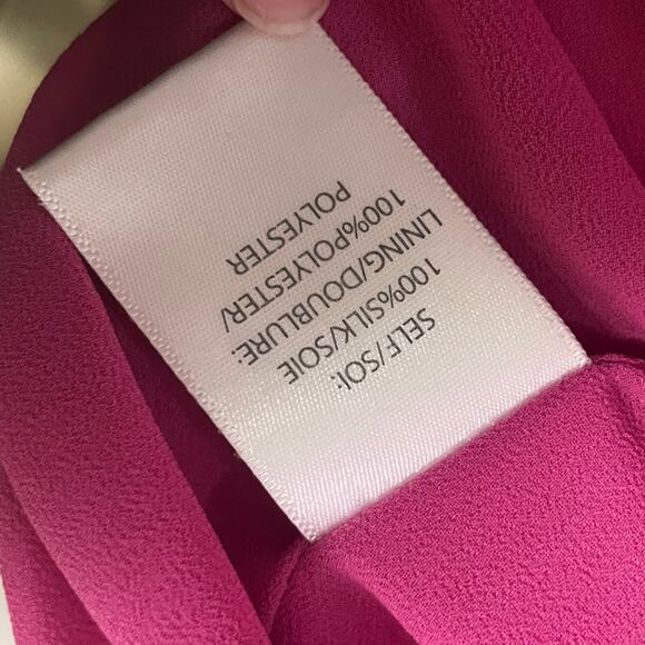 Tanya Taylor Paris Hammered Silk Dress Size 10 Wrap Flutter Sleeve Pink Ruffle - Picture 5 of 11